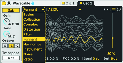 Bass Patch in Ableton Live's Wavetable